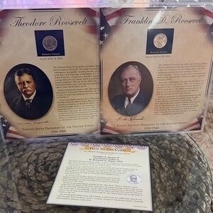 Presidential Portrait Plaque Set - Theodore and Franklin D. Roosevelt